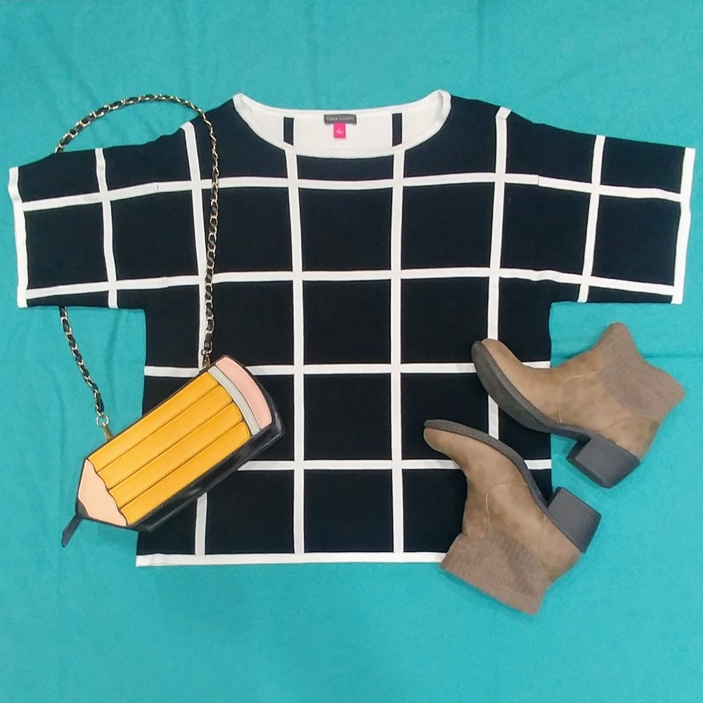 Black & White Vince Camuto S Sleeve Sweater